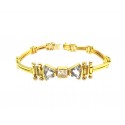 BRACCIALE DA DONNA ORO GIALLO 18 KT CON ZIRCONE E ACQUAMARINA