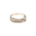 ANELLO DA DONNA IN ORO BIANCO 18 KT CON ZIRCONI BIANCHI