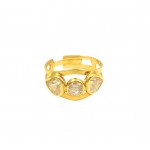 ANELLO DA DONNA IN ORO GIALLO 18 KT CON ZIRCONI BIANCHI