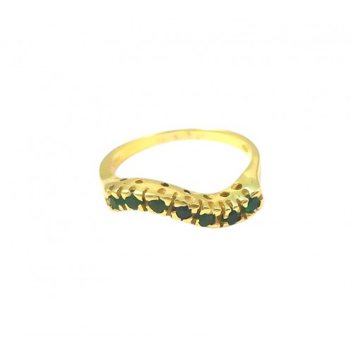 ANELLO DA DONNA IN ORO GIALLO 18 KT CON SMERALDI