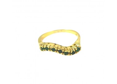 ANELLO DA DONNA IN ORO GIALLO 18 KT CON SMERALDI
