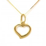 COLLANA CON CIONDOLO CUORE IN ORO GIALLO 18 KT 