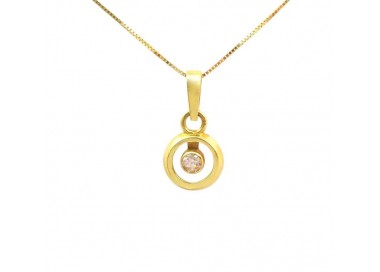 COLLANA DA DONNA PUNTO LUCE IN ORO GIALLO 18 KT E ZIRCONE TAGLIO BRILLANTE