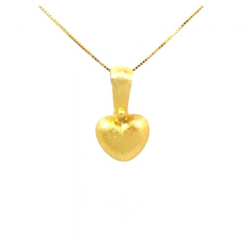 COLLANA DA DONNA CON CIONDOLO CUORE IN ORO GIALLO 18 KT