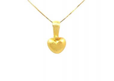 COLLANA DA DONNA CON CIONDOLO CUORE IN ORO GIALLO 18 KT