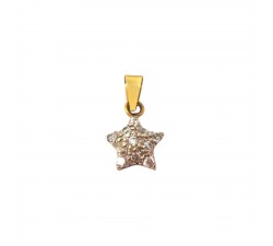 CIONDOLO UNISEX STELLA IN ORO BIANCO E GIALLO 18 KT + COLLANA LACCIO IN OMAGGIO