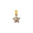 CIONDOLO UNISEX STELLA IN ORO BIANCO E GIALLO 18 KT + COLLANA LACCIO IN OMAGGIO