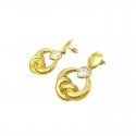 ORECCHINI PENDENTI IN ORO GIALLO 18 KT CON ZIRCONI BIANCHI