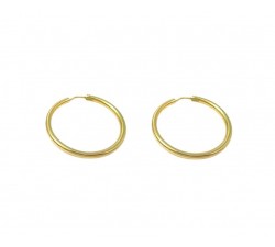 ORECCHINI CERCHI TUBOLARI IN ORO GIALLO 18 KT 