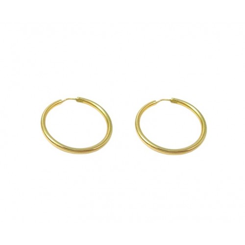 ORECCHINI CERCHI TUBOLARI IN ORO GIALLO 18 KT 