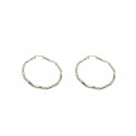 ORECCHINI CERCHI ONDULATI IN ORO BIANCO 18 KT
