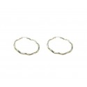 ORECCHINI CERCHI ONDULATI IN ORO BIANCO 18 KT