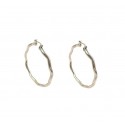 ORECCHINI CERCHI ONDULATI IN ORO BIANCO 18 KT