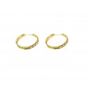 ORECCHINI CERCHI IN ORO GIALLO 18 KT CON ZIRCONI TAGLIO BRILLANTE