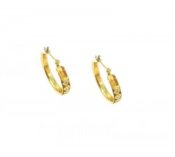 ORECCHINI CERCHI IN ORO GIALLO 18 KT CON ZIRCONI TAGLIO BRILLANTE