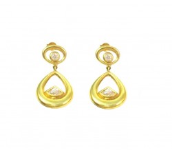 ORECCHINI PENDENTI IN ORO GIALLO 18 KT CON ZIRCONI