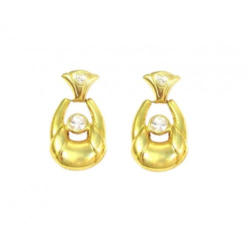 ORECCHINI PENDENTI IN ORO GIALLO 18 KT CON ZIRCONI