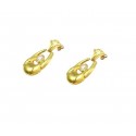ORECCHINI PENDENTI IN ORO GIALLO 18 KT CON ZIRCONI