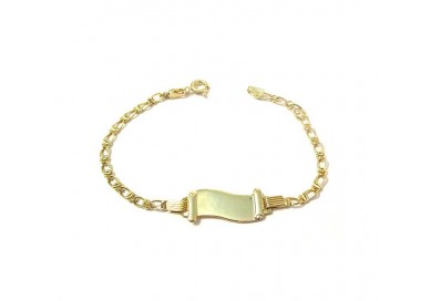 BRACCIALE IN ORO GIALLO 18 KT CON PIASTRINA
