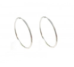 ORECCHINI CERCHI IN ORO BIANCO 18 KT DIAMETRO CM 3,7