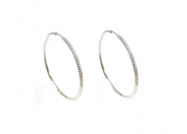 ORECCHINI CERCHI IN ORO BIANCO 18 KT DIAMETRO CM 3,7