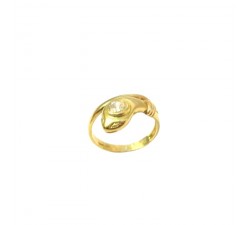 ANELLO SERPENTE DA DONNA IN ORO GIALLO 18 KT CON ZIRCONE TAGLIO BRILLANTE