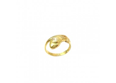 ANELLO SERPENTE DA DONNA IN ORO GIALLO 18 KT CON ZIRCONE TAGLIO BRILLANTE