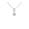 COLLANA PUNTO LUCE IN ORO BIANCO 18 KT CON ZIRCONE TAGLIO BRILLANTE