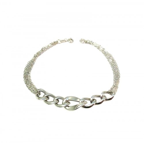BRACCIALE CATENA DONNA IN ORO BIANCO 18 KT