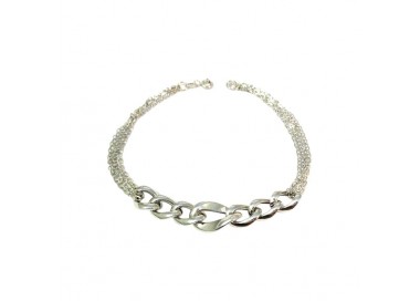 BRACCIALE CATENA DONNA IN ORO BIANCO 18 KT