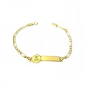 BRACCIALE PIASTRINA BEBE FEMMINUCCIA IN ORO GIALLO 18 KT 