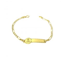 BRACCIALE PIASTRINA BEBE FEMMINUCCIA IN ORO GIALLO 18 KT 