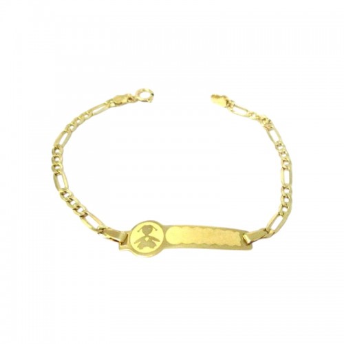 BRACCIALE PIASTRINA BEBE FEMMINUCCIA IN ORO GIALLO 18 KT 