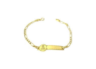 BRACCIALE PIASTRINA BEBE FEMMINUCCIA IN ORO GIALLO 18 KT