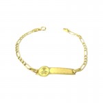 BRACCIALE PIASTRINA BEBE FEMMINUCCIA IN ORO GIALLO 18 KT 