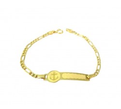 BRACCIALE PIASTRINA BEBE ANCORA IN ORO GIALLO 18 KT 