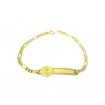 BRACCIALE PIASTRINA BEBE ANCORA IN ORO GIALLO 18 KT 