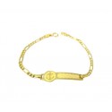 BRACCIALE PIASTRINA BEBE ANCORA IN ORO GIALLO 18 KT 