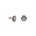 ORECCHINI IN ORO BIANCO 18 KT CON ZIRCONI AZZURRI E BIANCHI TAGLIO BRILLANTE