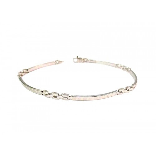 BRACCIALE DA UOMO IN ORO BIANCO 18 KT CON PIASTRINE