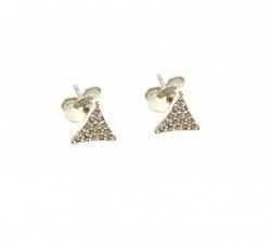 ORECCHINI IN ORO BIANCO 18 KT CON ZIRCONI TAGLIO BRILLANTE
