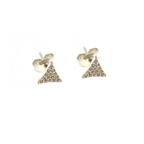 ORECCHINI IN ORO BIANCO 18 KT CON ZIRCONI TAGLIO BRILLANTE