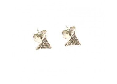 ORECCHINI IN ORO BIANCO 18 KT CON ZIRCONI TAGLIO BRILLANTE
