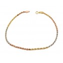 bracciale fune in oro giallo bianco e rosa