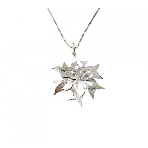 collana fiore oro bianco