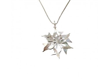 COLLANA DA DONNA IN BIANCO 18 KT CON FIORE STILIZZATO