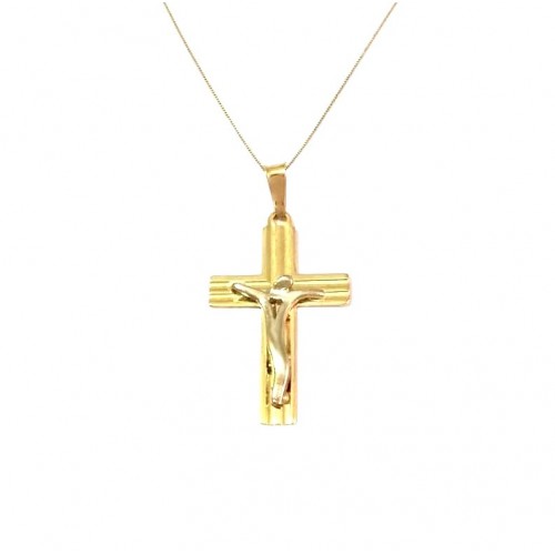 COLLANA IN ORO GIALLO 18KT CON CROCIFISSO
