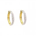 ORECCHINI CERCHI IN ORO GIALLO E BIANCO 18 KT CON ZIRCONI BIANCHI TAGLIO BRILLANTE