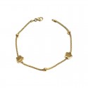Bracciale da donna in oro giallo 18 kt con charm fiore