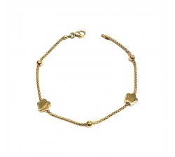 Bracciale da donna in oro giallo 18 kt con charm fiore